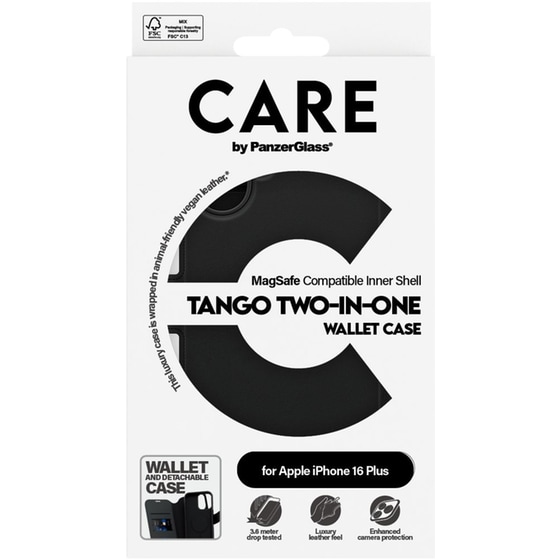 Θήκη Apple iPhone 16 Plus - PanzerGlass MagSafe Tango Two-In-One Wallet Case - Black image 3