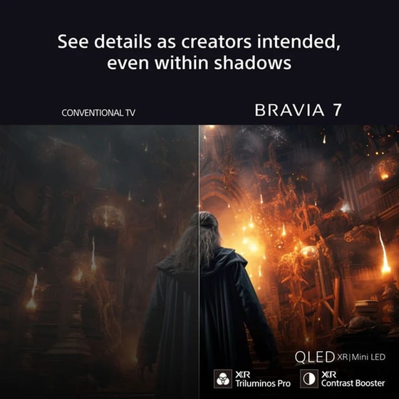 Sony BRAVIA 7 QLED (XR l Mini LED) 75" 4K HDR Google Smart Τηλεόραση K75XR70PAEP image 7