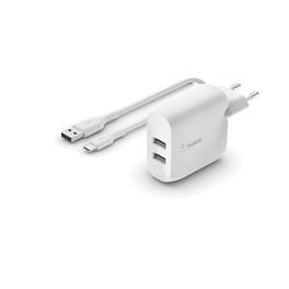 Σετ Φόρτισης Belkin 2x Usb 24W Usb-C 1m - White