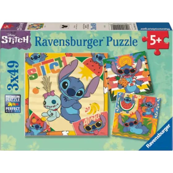 Παιδικό Παζλ Ravensburger Disney Stitch (3x49 Κομμάτια) image 0