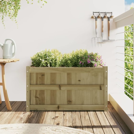 Ζαρντινιέρα VidaXL από Μασίφ Ξύλο Πεύκου 90x50cm - Καφέ image 10