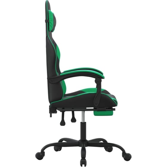 Καρέκλα Gaming VIDAXL 349582 με Υποπόδιο από Τεχνητό Δέρμα - Μαύρο image 2