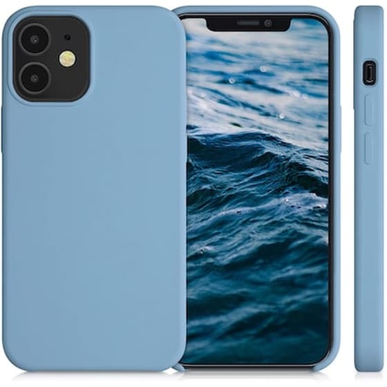 Θήκη Apple iPhone 12 Mini - Kwmobile Soft Flexible Rubber Protective Cover - Stone Blue image 2