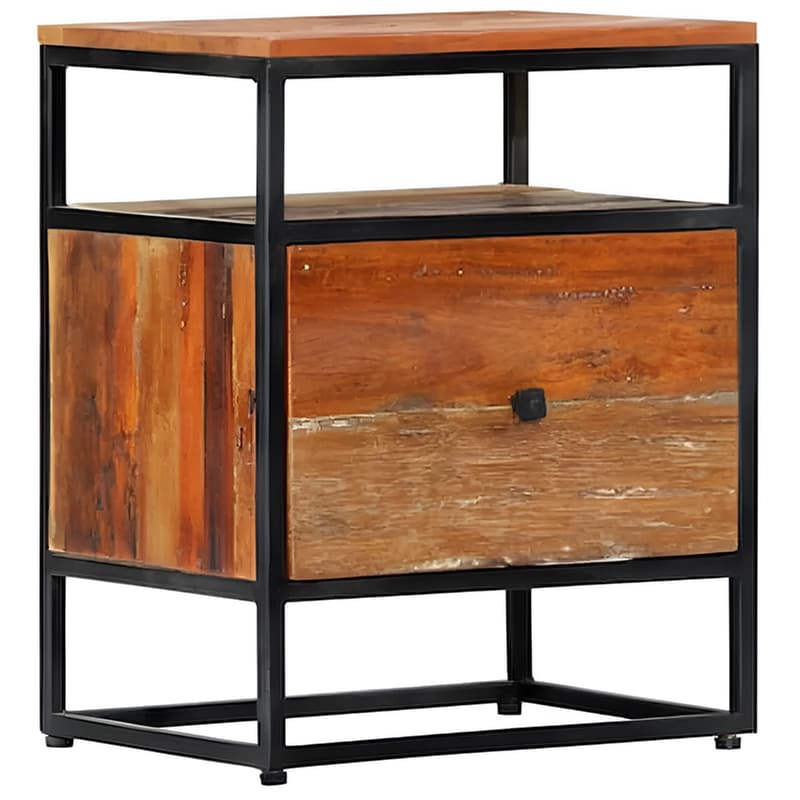 VIDAXL Κομοδίνο Vidaxl Από Μασίφ Ανακυκλωμένο Ξύλο 40x30x50 cm - Καφέ