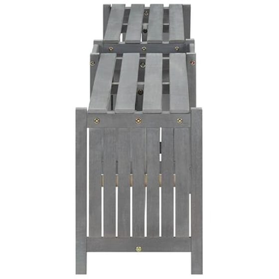 Παγκάκι Κήπου VidaXL Γωνιακό με Γλάστρα από Μασίφ Ξύλο Ακακίας 117x117x40 cm - Γκρι image 5