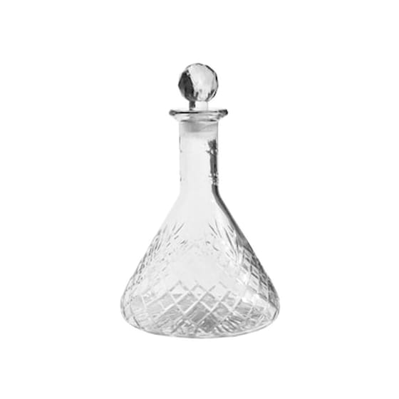 Κρυστάλλινη Στρογγυλή Καράφα Με Πώμα Inart Με Περίτεχνο Σχέδιο Διάμετρος 7 Cm Crystal Bottle image 0