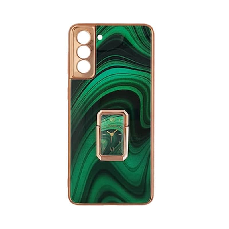 GKK Θήκη Samsung Galaxy S21 - Gkk Electroplate Glass Case With Holder - Πράσινο