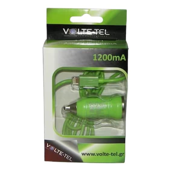 Φορτιστής Αυτοκινήτου Volte-Tel Lightning - Πράσινο image 1