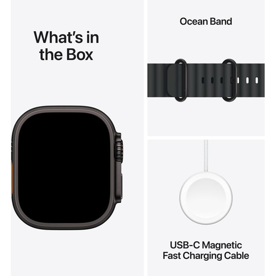 Apple Watch Ultra 3 GPS + Cellular 49mm Black Titanium Case with Black Ocean Band image 6