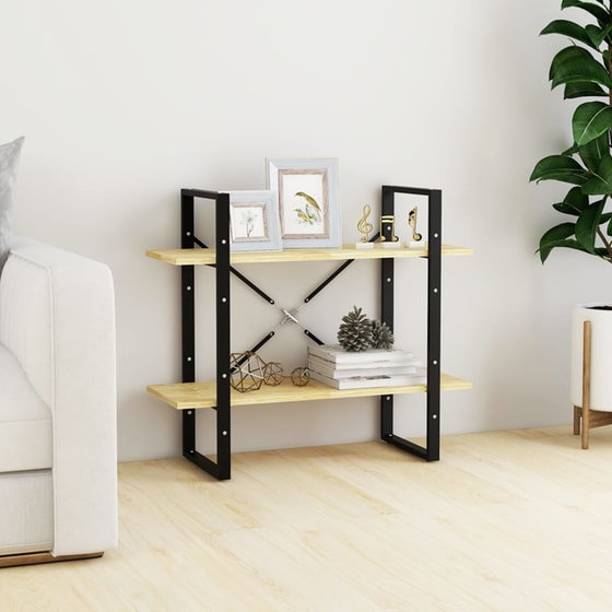 Βιβλιοθήκη VidaXL από Ξύλο 80x30x70cm - Μπεζ/Μαύρο image 1