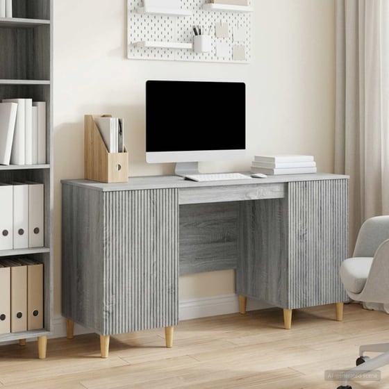 Γραφείο VidaXL από Επεξεργασμένο Ξύλο 142,5x50x75 cm - Γκρι Sonoma image 2
