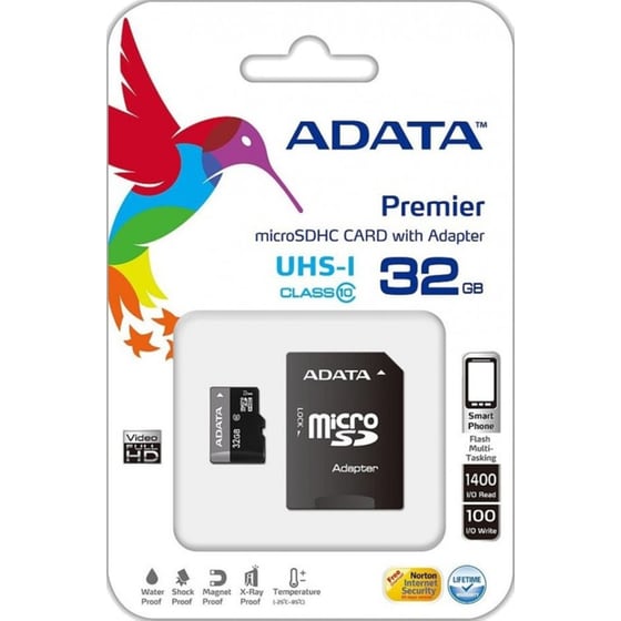 Adata microSDHC 32GB Class 10 με αντάπτορα image 1