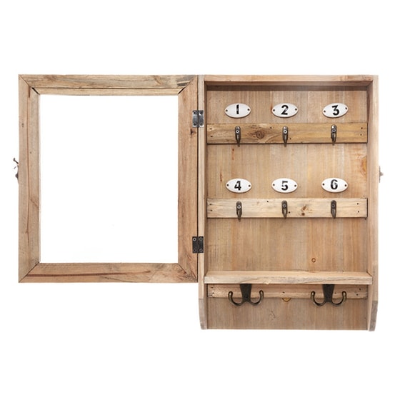 Κλειδοθήκη Τοίχου Spitishop Ξύλινη 27x9x38 cm - Καφέ image 1