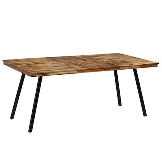 Vidaxl Τραπεζαρία 180x90x76 Εκ. Από Ανακυκλωμένο Ξύλο Teak Και Ατσάλι image 1