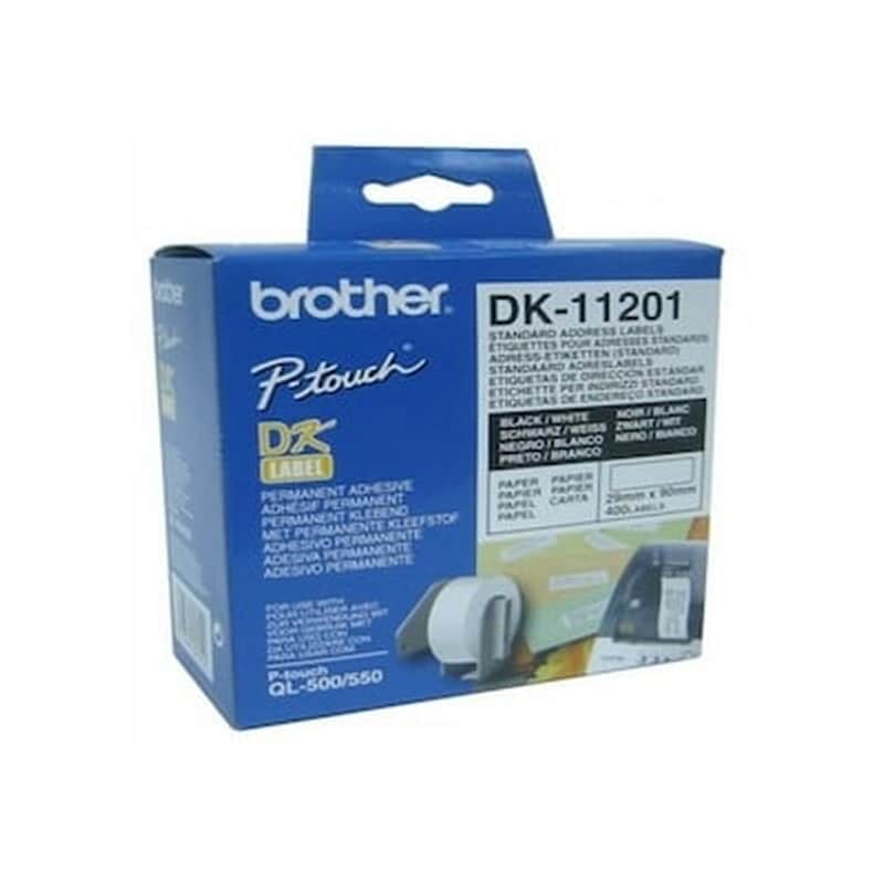 BROTHER Brother Dk-11201 Λευκό Ετικέτες Για Εκτυπωτή 29x90mm 1 τεμάχιο