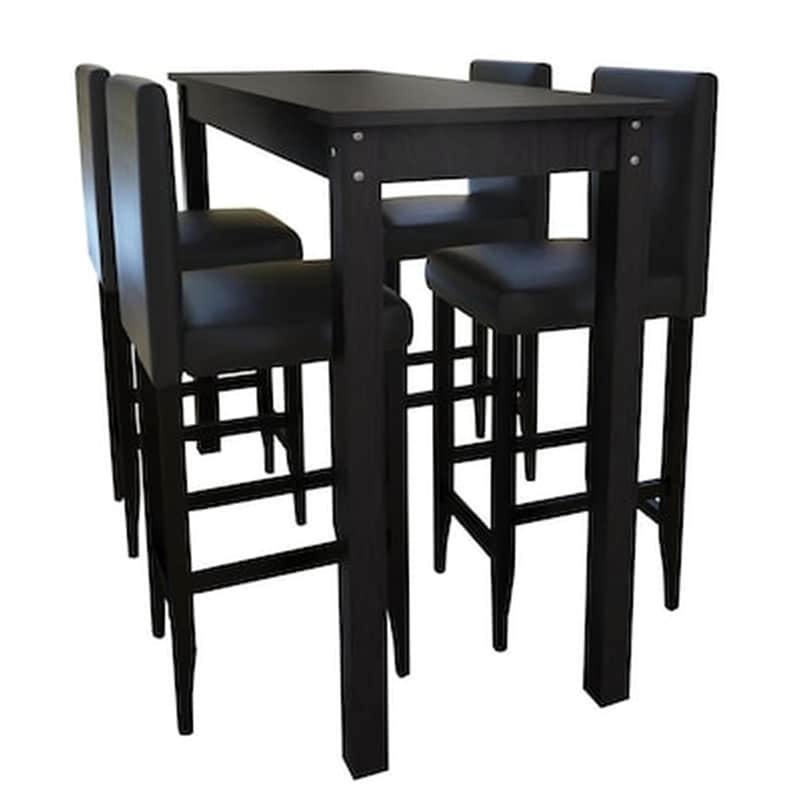 Τραπέζι Μπαρ Vidaxl Με 4 Καρέκλες Μπαρ – Μαύρο