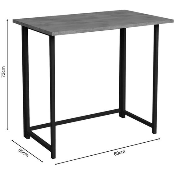 Γραφείο Εργασίας Πτυσσόμενο Thox Pakoworld Oak Μελαμίνης-μαύρο Μέταλλο 80x50x72εκ – 321-000026 image 3