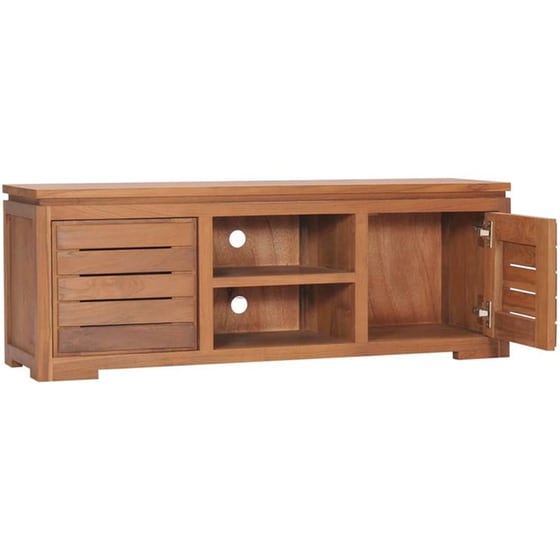 Έπιπλο Τηλεόρασης Vidax Μασίφ Ξύλινο 110x30x40cm - Kαφέ image 2