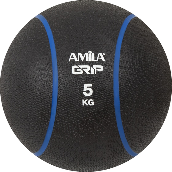 Μπάλα Medicine Grip Amila 5 kg 23 cm από Λάστιχο - Μαύρη/Γκρι image 0