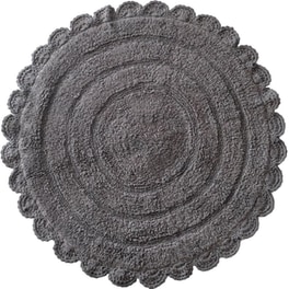 Πατάκι Μπάνιου Rythmos Opal 04 Στρογγυλό από Βαμβάκι Φ70 cm - Ανθρακί