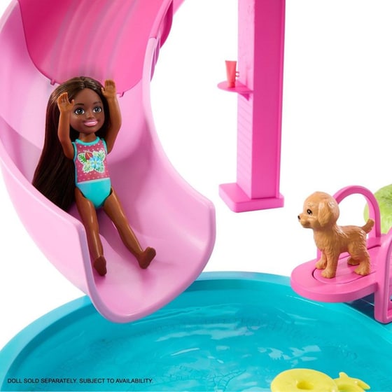 Barbie Dream Pool Playset With Slide & Bubbling Hot Tub image 5