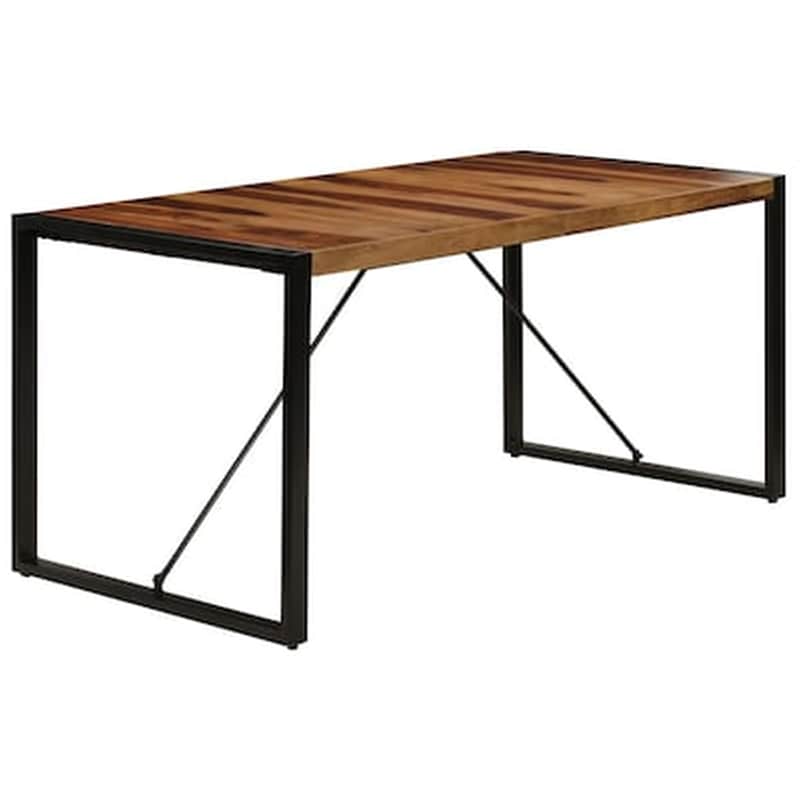 Τραπεζαρία Vidaxl από Μασίφ Ξύλο Sheesham 160x80x75 cm - Μαύρο/Καφέ