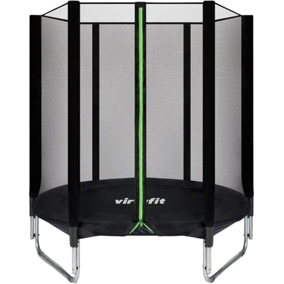 VIRTUFIT Τραμπολίνο με Δίχτυ & Σκάλα 183 x 183 x 215 cm Μαύρο image 0
