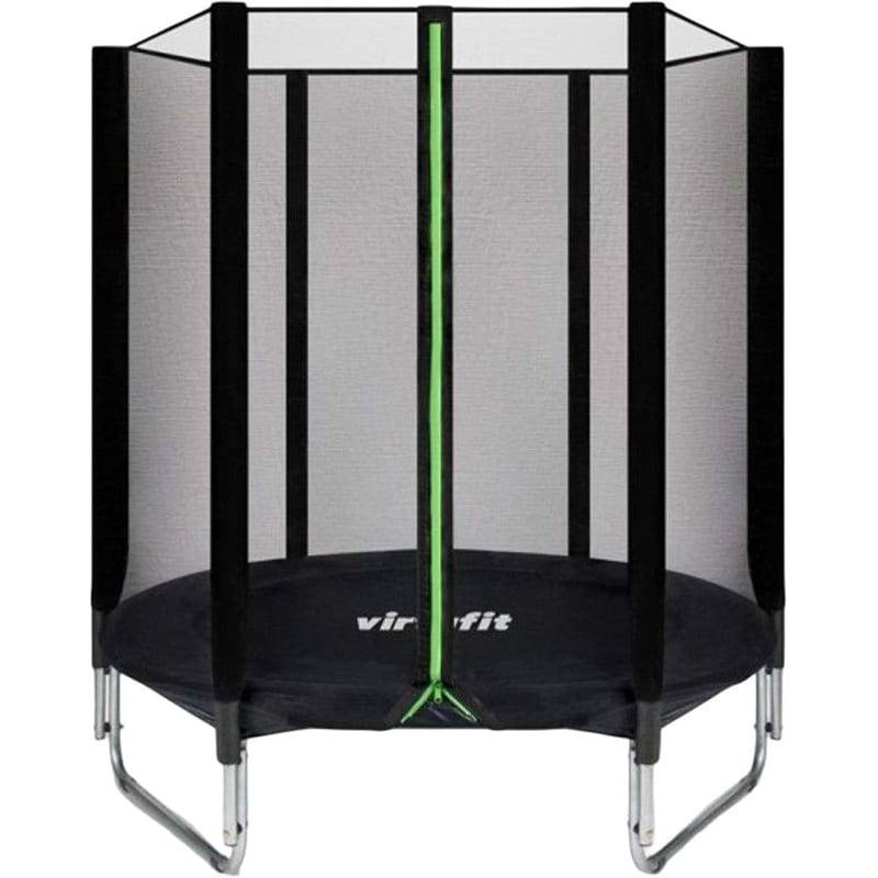 VIRTUFIT Τραμπολίνο με Δίχτυ Σκάλα 183 x 183 x 215 cm Μαύρο
