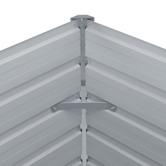 Vidaxl Ζαρντινιέρα Υπερυψωμένη Γκρι 480x80x45 Εκ. Γαλβαν. Χάλυβας image 5