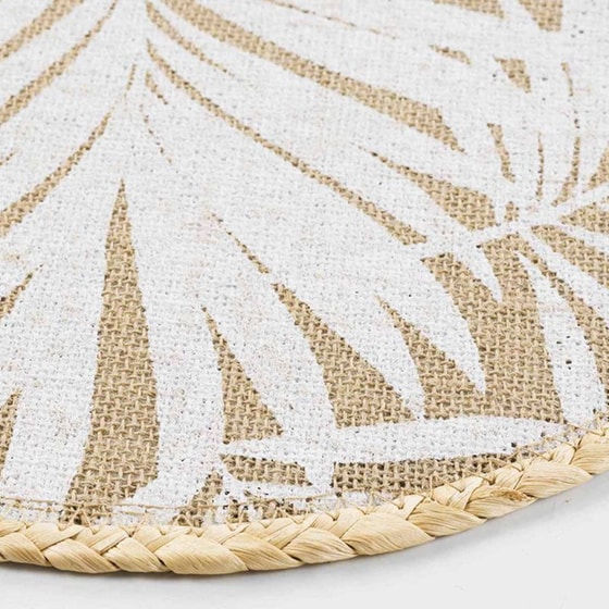 Σουπλά Spitishop Palam Ψάθινο 38cm - Μπεζ/Λευκό image 2