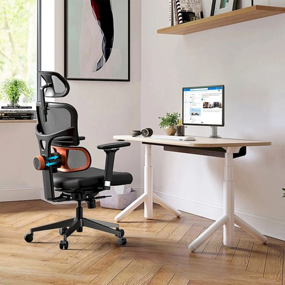 Καρέκλα Γραφείου/Gaming Eureka Ergonomic ERK-OC12-B από Ύφασμα Mesh - Μαύρη image 4