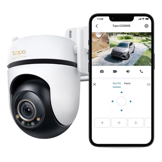 TP-Link Outdoor Pan/Tilt Security Wi-Fi Camera SPEC: 3K 5MP (2880x1620), 2.4 GHz, 2 × External Antennas, 1 × Ethernet Port, Horizontal 360º image 1