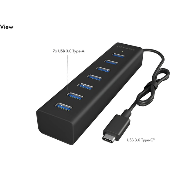 Icy Box IB-HUB1700-C3 USB Hub 7-Port USB 3.0 συμβατό με USB-C image 5