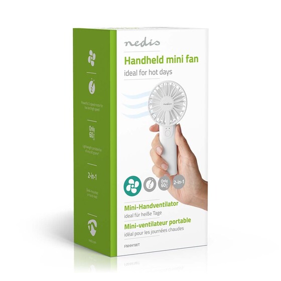 NEDIS HANDHELD FNHH1WT Mini Φορητός Ανεμιστήρας 0.9W 6cm image 8