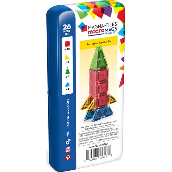 Magna-Tiles® Micromags Travel Set Μαγνητικό Παιχνίδι Κατασκευών - 26 Κομμάτια (244026) image 8