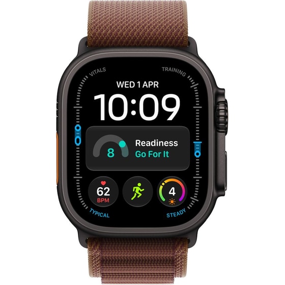 Apple Watch Ultra 4 GPS + Cellular 49mm Black Titanium Case with Burgundy Alpine Loop - M image 1