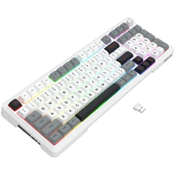 Redragon K688GB Gaming Μηχανικό Ασύρματο Bluetooth Πληκτρολόγιο RGB Λευκό (US) image 1