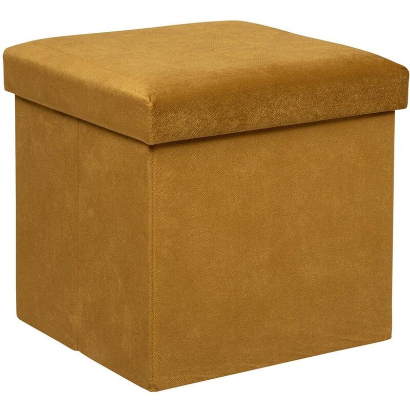 SPITISHOP Σκαμπό Spitishop A-s Liloy Ochre 197332b από MDF/Ύφασμα 38x38x38 cm - Ώχρα