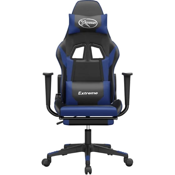 Καρέκλα Gaming VIDAXL 345457 με Υποπόδιο από Τεχνητό Δέρμα - Μαύρο image 2