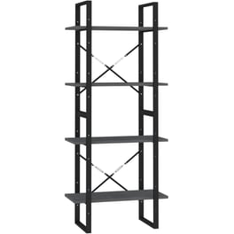 Βιβλιοθήκη VidaXL από Ξύλο 60x30x140 cm - Γκρι/Μαύρο