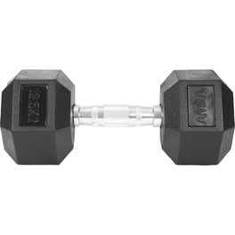 Βαράκι Εξάγωνο 12.5kg Amila Rubber Cover Class A 84540 από Ατσάλι με Επένδυση Λάστιχου - Μαύρο