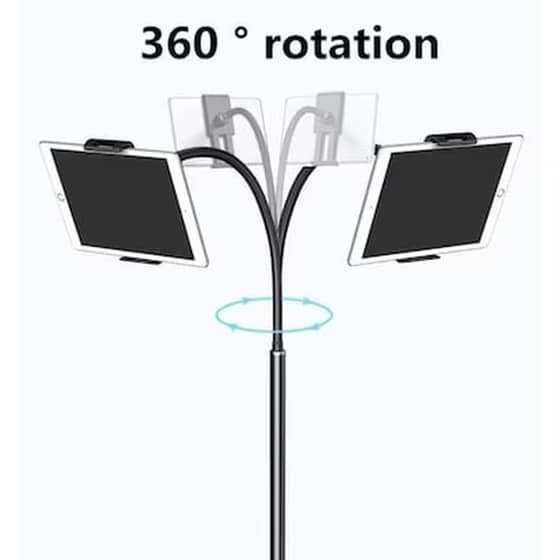 Βάση Στήριξης Tablet Μεταλλική Δαπέδου με Εύκαμπτο Βραχίονα - Μαύρο image 3