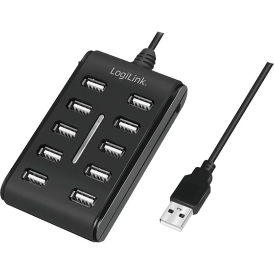 LogiLink UA0125 USB Hub 10-Port USB 2.0 συμβατό με USB-A image 1