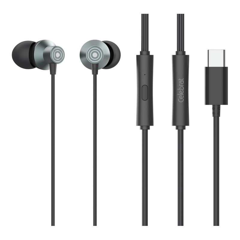 CELEBRAT Ακουστικά Handsfree Celebrat Με Μικρόφωνο D15 Type-c 1.2m Μαύρα