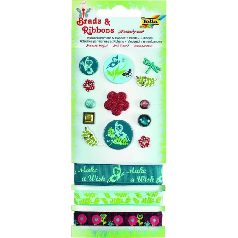 FOLIA Κορδέλες Και Διακοσμητικά Με Διπλόκαρφο Μαγικό Λιβάδι