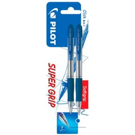 Στυλό Διαρκείας Pilot Blister 2 Super Grip 0.7 mm Μπλε (2 Τεμάχια)
