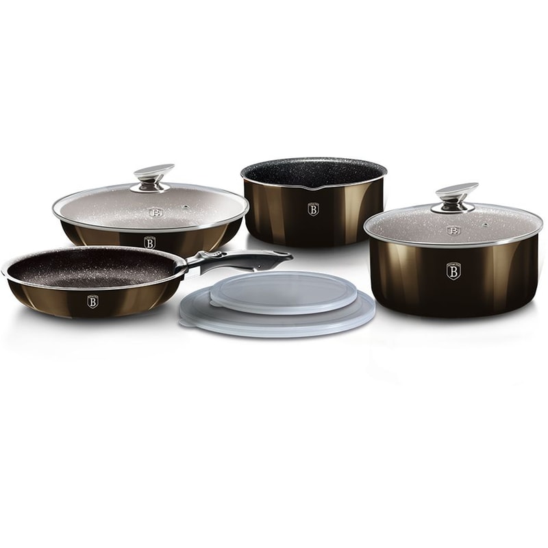 Σετ Μαγειρικά Σκεύη BERLINGER BH-7041 9 τμχ Καφέ