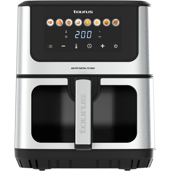 TAURUS DIGITAL 360 XL με Αποσπώμενο Κάδο 2100 W 8 L Ασημί Φριτέζα Αέρος image 0
