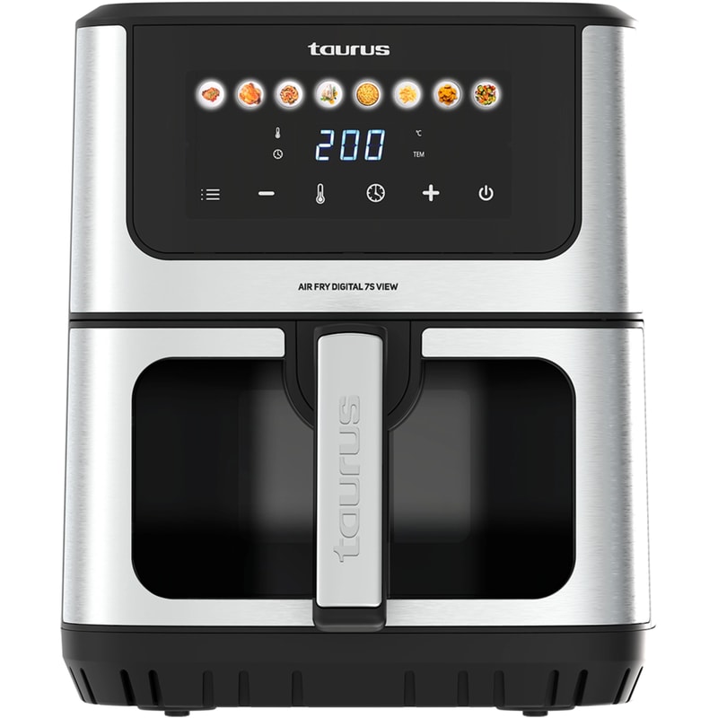 TAURUS DIGITAL 360 XL με Αποσπώμενο Κάδο 2100 W 8 L Ασημί Φριτέζα Αέρος