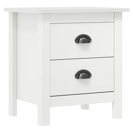 Κομοδίνο Vidaxl Από Μασίφ Ξύλο Πεύκου 46x35x49.5 cm - Λευκό